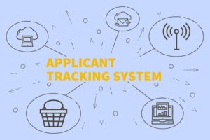 Conceptual business illustration with the words applicant tracki