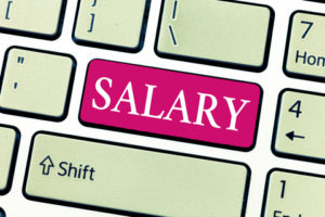 Writing note showing Salary. Business photo showcasing fixed regular payment typically paid monthly basis for fixed period
